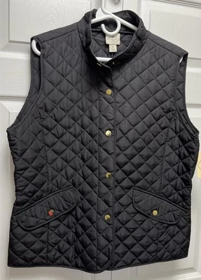 Chaleco negro acolchado negro St Johns Bay talla XL ropa exterior abotonada nuevo Foto 1 de 4