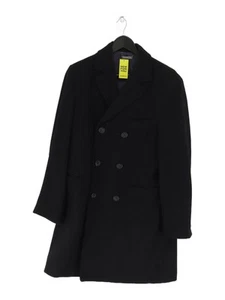 Hawes & Curtis Men's Coat Chest: 36 in Black Wool with Polyester Trench Coat - Picture 1 of 5