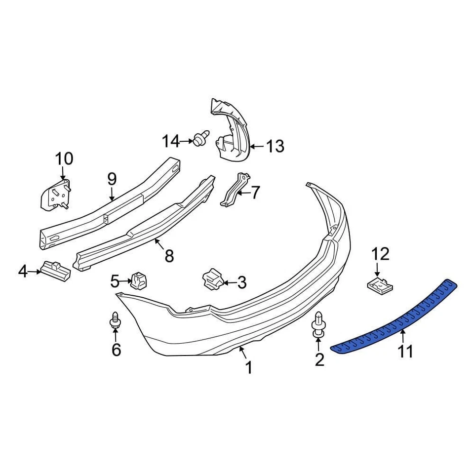 For Nissan Murano 2006-2007 Nissan 85066CC21B Rear Bumper Step Pad Foto 1 de 1