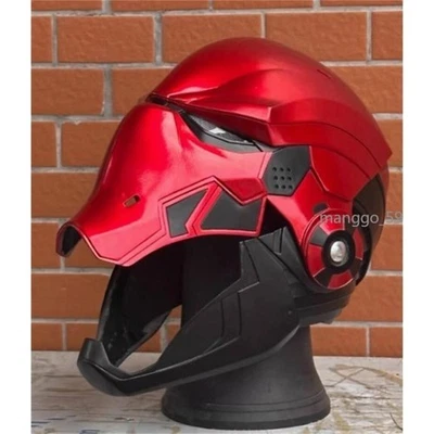 New Batman Red Hood Helmet Resin Open Mask LED Eyes Cosplay Mask Halloween Prop - Image 1 of 4