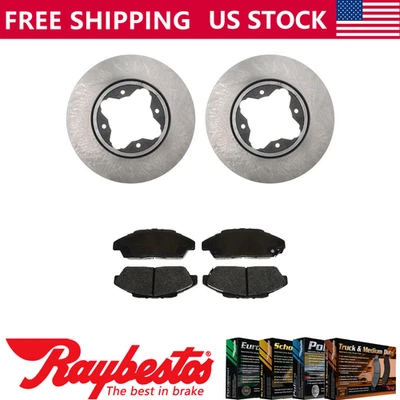 Kit de rotores de freno delanteros + pastillas de cerámica y herrajes para Honda Accord 1990 1991-1993 Foto 1 de 4