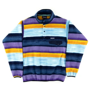 Patagonia Mens Medium Synchilla Snap-T Fleece Pullover Jacket Painted Fitz Strip - Foto 1 di 15