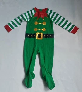 Wondershop Baby Child Holiday Elf Pajama one Piece Green Family 6-9 Months - Picture 1 of 8