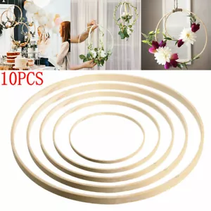 10PCS Dream Catcher Ring Round Wooden Bamboo Hoop DIY Crafts Tools 10- 36cm - Picture 1 of 14