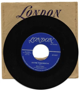 BILLY FURY-LONDON 1857 US LABEL A ROCKABILLY TEEN 45 RPM MAYBE TOMORROW VG+ - Bild 1 von 1