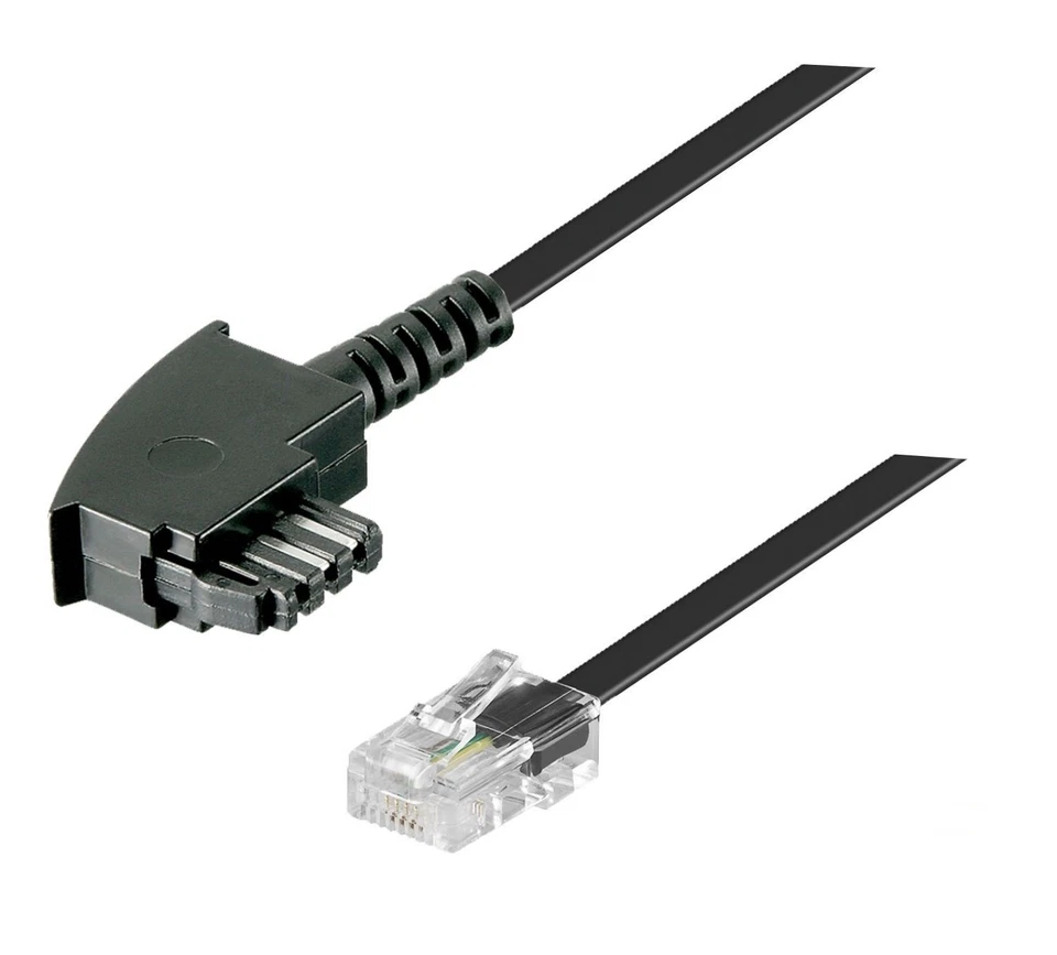 DSL Internet Router Kabel 6 m FritzBox Speedport EasyBox TAE F RJ45 schwarz 6,0m - Bild 1 von 1