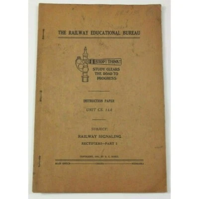 Railway Educational Bureau Instruction Paper Subject Railway Signaling Rectifier - Image 1 of 2