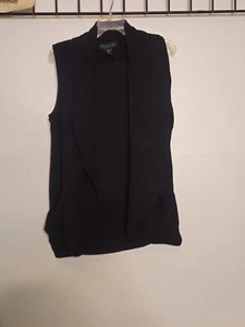 Rachel Zoe Women's Sleeveless Open Front Black Size M Long Vest Business Jacket - Picture 1 of 3