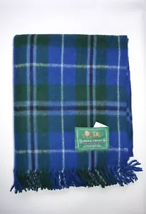 New Border Tweeds Blanket Travel Rug Throw Wool Tartan Scottish  Douglas Blue - Picture 1 of 4