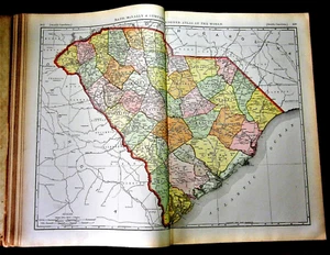 1897.Old.Geographical : MAP OF SOUTH CAROLINA STATE.. St.Rand, McNelly & Company - Bild 1 von 2