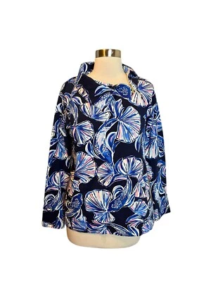 Carrete pequeño Lilly Pulitzer Booker Popover Life azul marino UPF 50+ cuello con cremallera Foto 1 de 4
