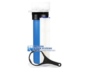 Carcasa/bote de filtro de agua azul grande de 20"" 1"" NPT con soporte de filtro de sedimentos - Imagen 1 de 3