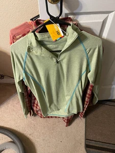 New Orvis Dri-Release Women's Heavy Trout Bum Zip Neck Small Light Green - Picture 1 of 1
