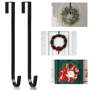 2 Pack 14” Wreath Hangers for Front Door, Wreath Door Hanger 40lb Load-Bearin... - Picture 1 of 7