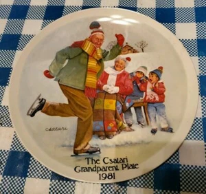 The Skating Lesson 1981 Csatari Grandparent Collector Plate q14 - Imagen 1 de 2