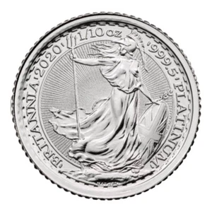 2020 GB 1/10 oz .9995 Fine Platinum Britannia Coin Queen Elizabeth II Effigy BU - Picture 1 of 2