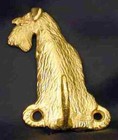 AIREDALE TERRIER  Hook in Bronze