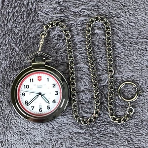 Victorinox Swiss Army Fashion Silver Chain Tone 48mm Quartz Pocket Watch - Picture 1 of 7