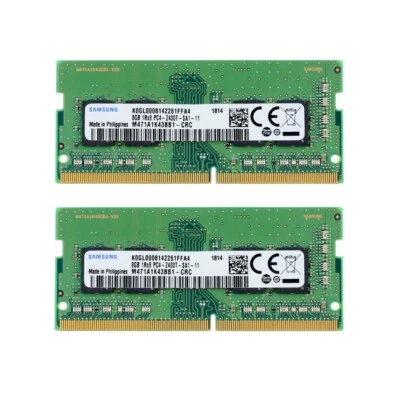 Samsung 16GB (2X8GB) DDR4 2400MHz PC4-19200 1RX8 SODIMM Memory M471A1K43BB1-CRC - Image 1 of 4