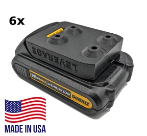 BEST FIT! 6 Pack: DeWALT 20V 60V Battery Mounts / Hangers / Holders MADE IN USA - Picture 1 of 7