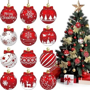 12pcs Christmas Hanging Pendants Decorative Xmas Tree Holiday Party Decor - Picture 1 of 11