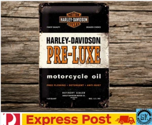 tin signs man cave shed garage Nostalgic-Art Harley Davidson Pre-Luxe Oil Gifts - Picture 1 of 4