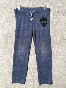 Skull Studded Pajama Pants Women's Size 30x28 Periwinkle Tie  - Picture 1 of 6