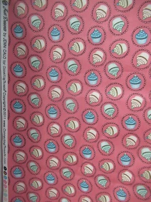 Connecting Threads  By JENNI CALO  "JUST DESERTS"  CUPCAKES ALLOVER  PINK  SBTYX - Image 1 of 4