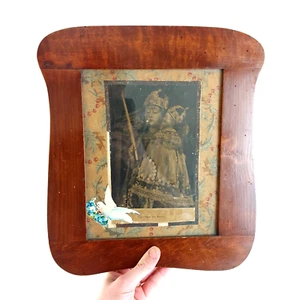 Antique Wooden Art Nouveau Picture Frame With Holy Picture Austria cca 1910s - Picture 1 of 13