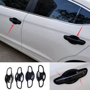 Tazón de puerta exterior de fibra de carbono estilo cubierta embellecedor para Hyundai Elantra 2017-20 - Imagen 1 de 11