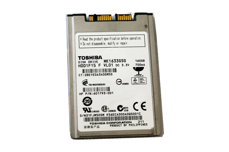 607703-001 HP Toshiba 160GB 1.8" Hard Disk Drive - Image 1 of 1