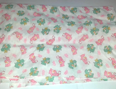 Vtg 80s Care Bears Knit Stretch Material 84x66" No Seam Neon White Fabric Sewing - Image 1 of 4