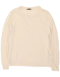 MASSIMO DUTTI Womens Boat Neck Jumper Sweater UK 18 XL Off White Lyocell AF06 - Picture 1 of 6