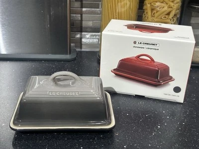 Le Creuset New Stoneware Ceramic Flint Grey Butter Dish With Lid RRP £45 - Image 1 of 4