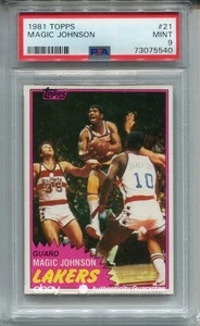 1981 Topps Magic Johnson Card PSA 9 MINT Graded Basketball #21 - Picture 1 of 2
