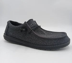 HEY DUDE Wally Sox Micro Total Black Shoes Slip On Mens Size 13 NO INSOLES - Picture 1 of 10