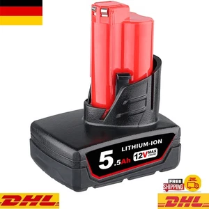Batería de repuesto 12V 5500mAh para batería de iones de litio Milwaukee M12 48-11-2402 DE - Imagen 1 de 12