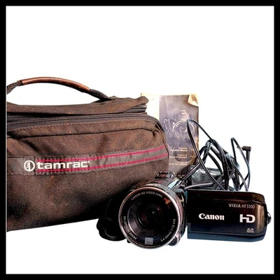 Canon HF S100 Camcorder -  Black 16GB Card Charger Case Manual - Image 1 of 4