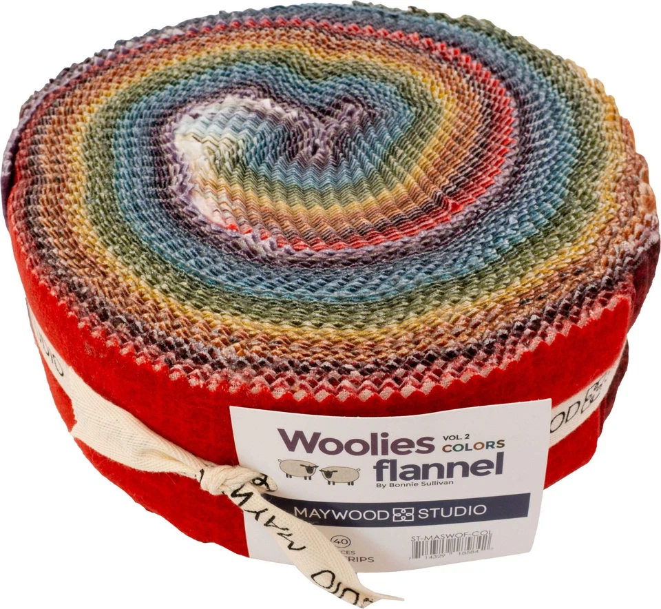 Bonnie Sullivan Woolies Flannel Colors Vol. 2 Strips 40 .5-inch Jelly Roll - Image 1 of 2