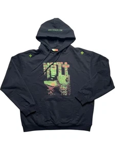 Ntsnewstart Hoodie XL – Black Streetwear – Glitch Graphic – Techwear Style Rare - Picture 1 of 7