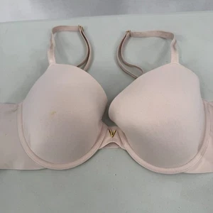 Victoria’s Secret Damen 38C gefütterter Halb BH beige Bügel gepolstert gold V Logo - Bild 1 von 11