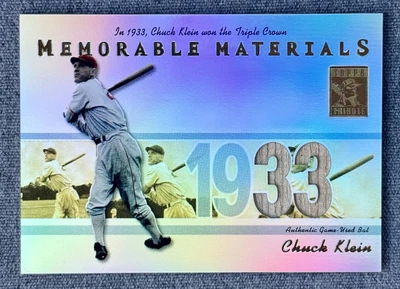 Bate usado Topps Tribute Memorable Materials 2002 #MEM-CK CHUCK KLEIN HOF juego Foto 1 de 2