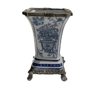 Antique Continental Flower Vase, Ceramic, Guilt Brass, Circa 1890/1900 - Picture 1 of 6