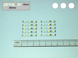 S3141 - 10 Stück LED Beleuchtung Maße nur 4x25mm weiß Häuser Gebäude Bahnen 3528 - Bild 1 von 3
