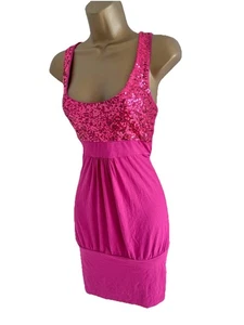 Jane Norman Fuchsia Sequin Bodycon Dress – Y2K Party Size 10 12 BNWT - Picture 1 of 6