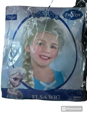 TOTALMENTE NUEVO Peluca Disney ELSA por AMSCAN Niño Cabello Congelado Disfraz Halloween Foto 1 de 4