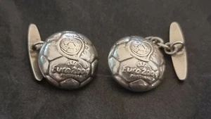 STERLING SILVER 925 UEFA EURO 2004 FOOTBALL PORTUGAL CUFFLINKS. FLAMINGO. - Picture 1 of 7
