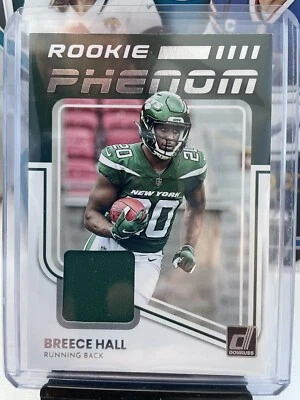 2022 Panini Donruss Breece Hall Rookie Phenom Jersey Patch Card Jets 🔥📈RPJ-13 - Image 1 of 2