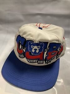 Vintage Drew Pearson Twill Chicago Cubs 90s Graffiti SnapBack Hat Rare