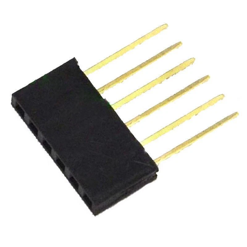 50pcs 6 Pin 2.54 mm Stackable Long Legs Femal Header For Arduino Shield  - Image 1 of 1